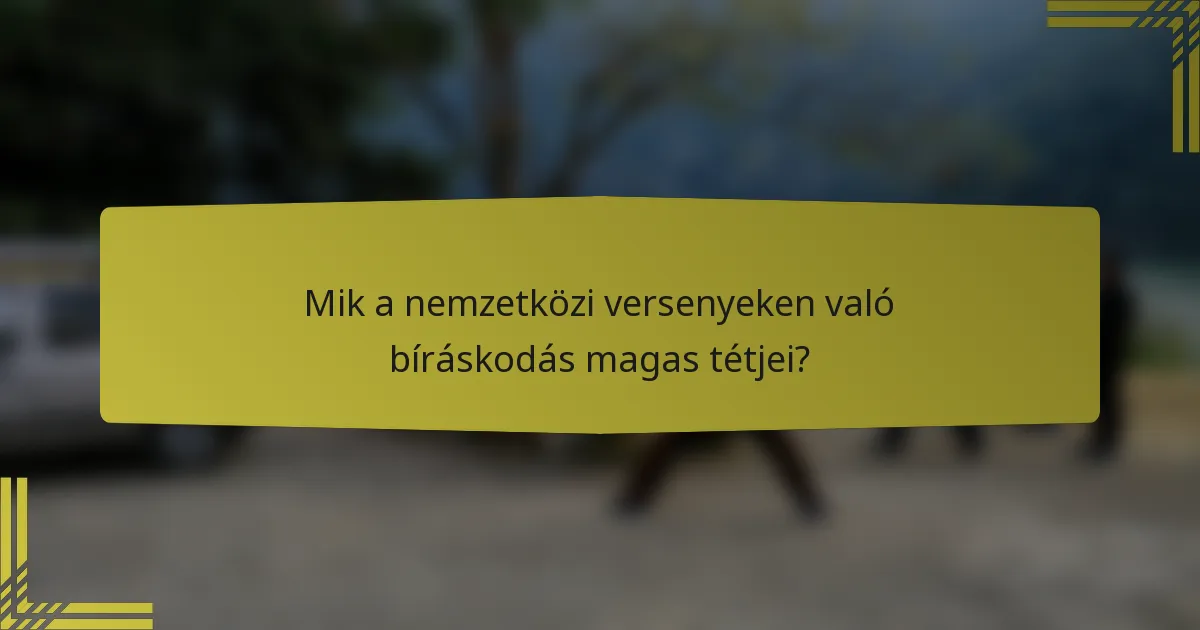 Mik a nemzetközi versenyeken való bíráskodás magas tétjei?
